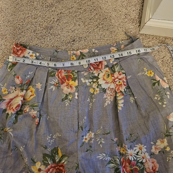 Lauren Ralph Lauren Vtg Linen High Waist Pleats Mom Bermuda Shorts Size 16 - Picture 4 of 5